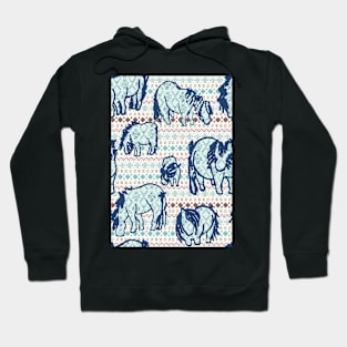 Fairisle Shetland Ponies - Blue Hoodie